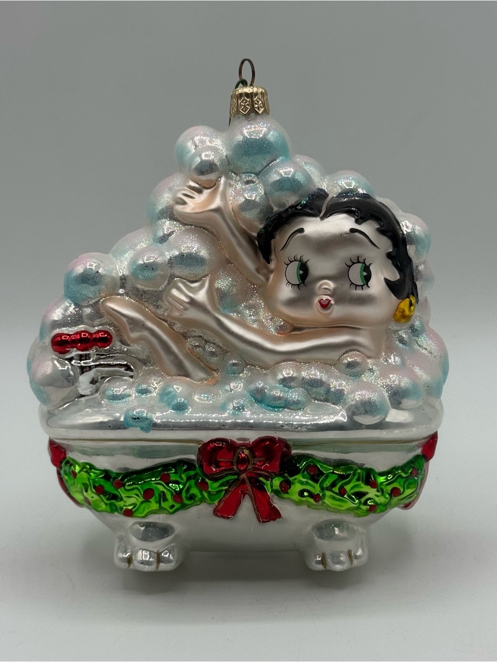 Vintage Kurt Adler Betty Boop Bubble Bath Glass Ornament 1998 Poland